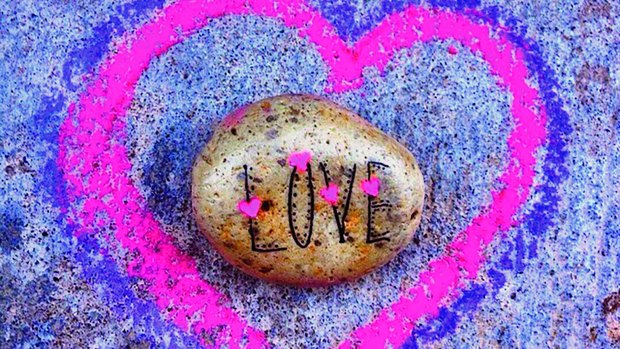 Rock painted with LOVE.