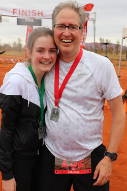 Mike Silvio with his daughter in Australia.