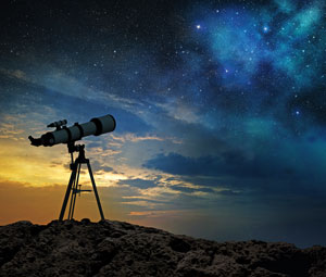 Telescope and the night sky