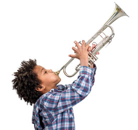 Boy playing the trumpet