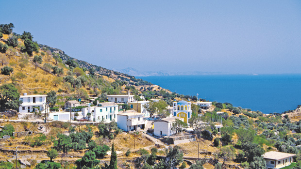 Greek landscape with ocean
