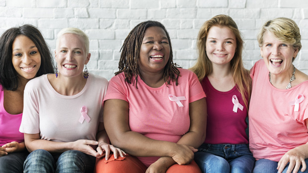 Women wearing pink for Breast Cancer Awareness