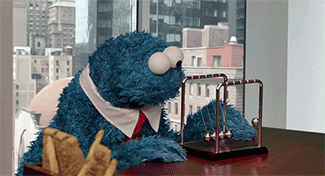 Bored cookie monster
