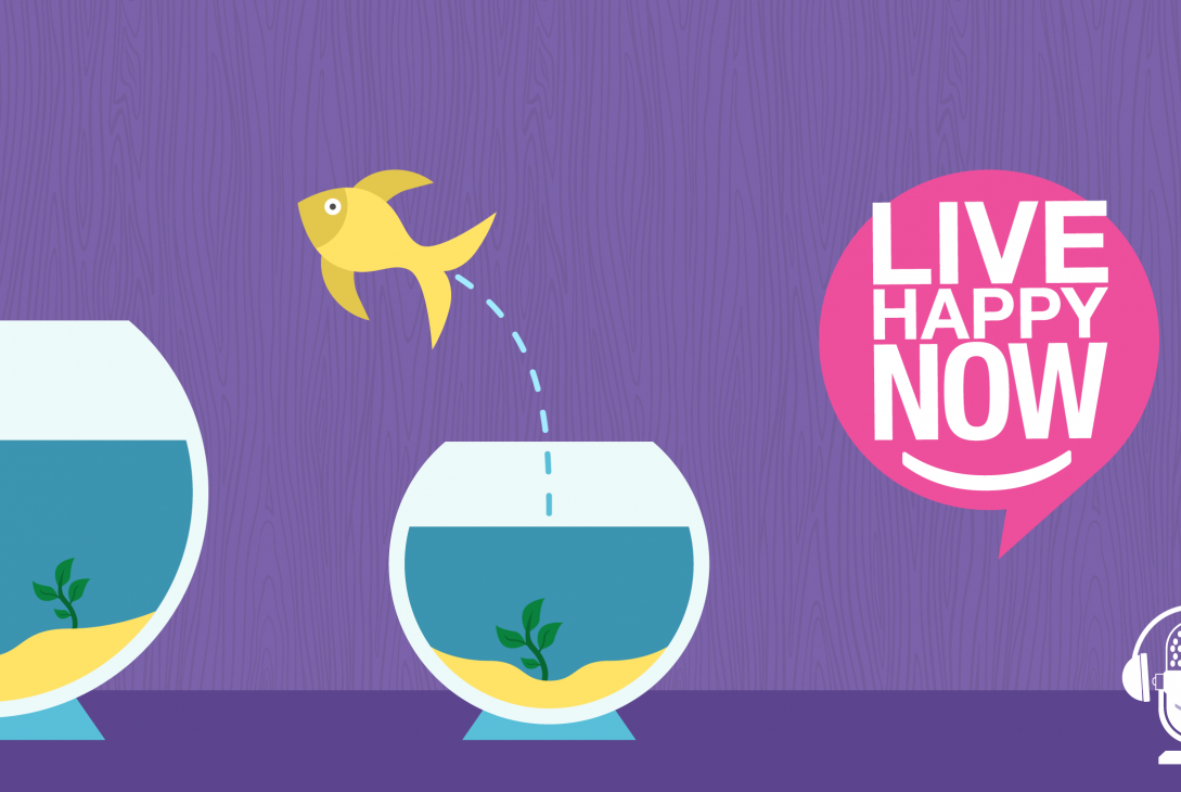 A Fish and two fish bowls graphic