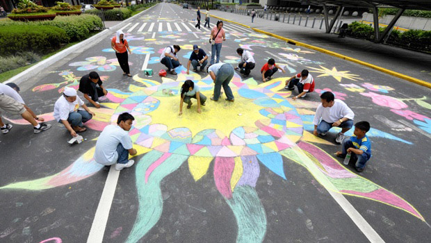 Philippines chalk drawing