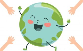 Graphic of a happy earth